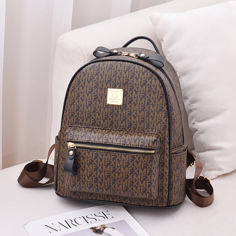 春夏妈妈双肩包包女2026新款复古印花皮包洋气百搭中年妇女小背包