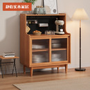 实木餐边柜靠墙一体储物柜厨房茶水橱柜客厅置物柜日式 咖啡机柜子