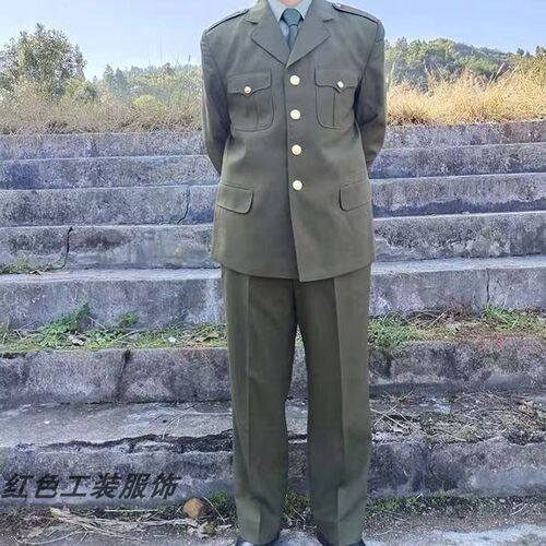 老式春秋凡立丁套装毛料服装