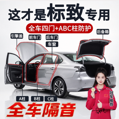 标致车门缝隙胶条B柱隔音密封条
