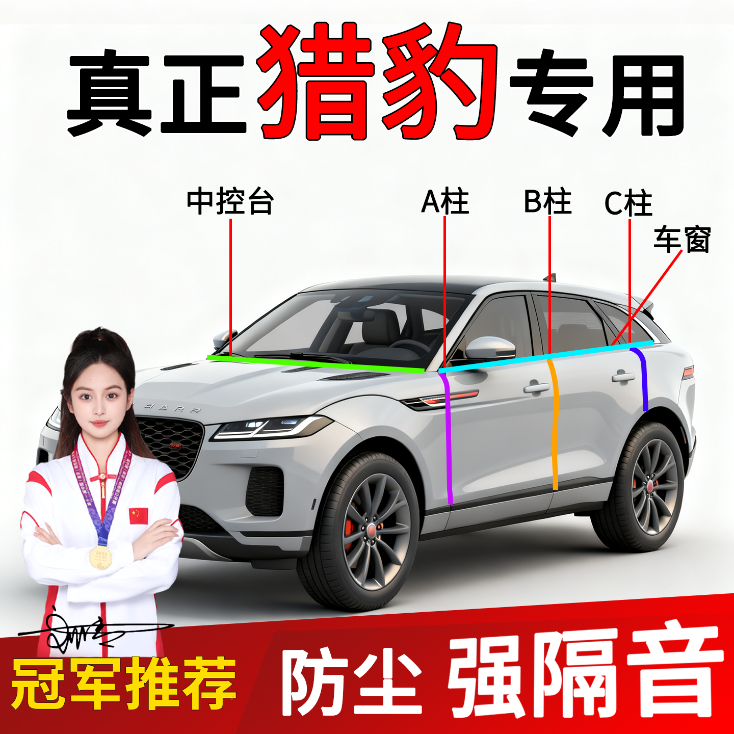 适用于猎豹车门隔音密封条