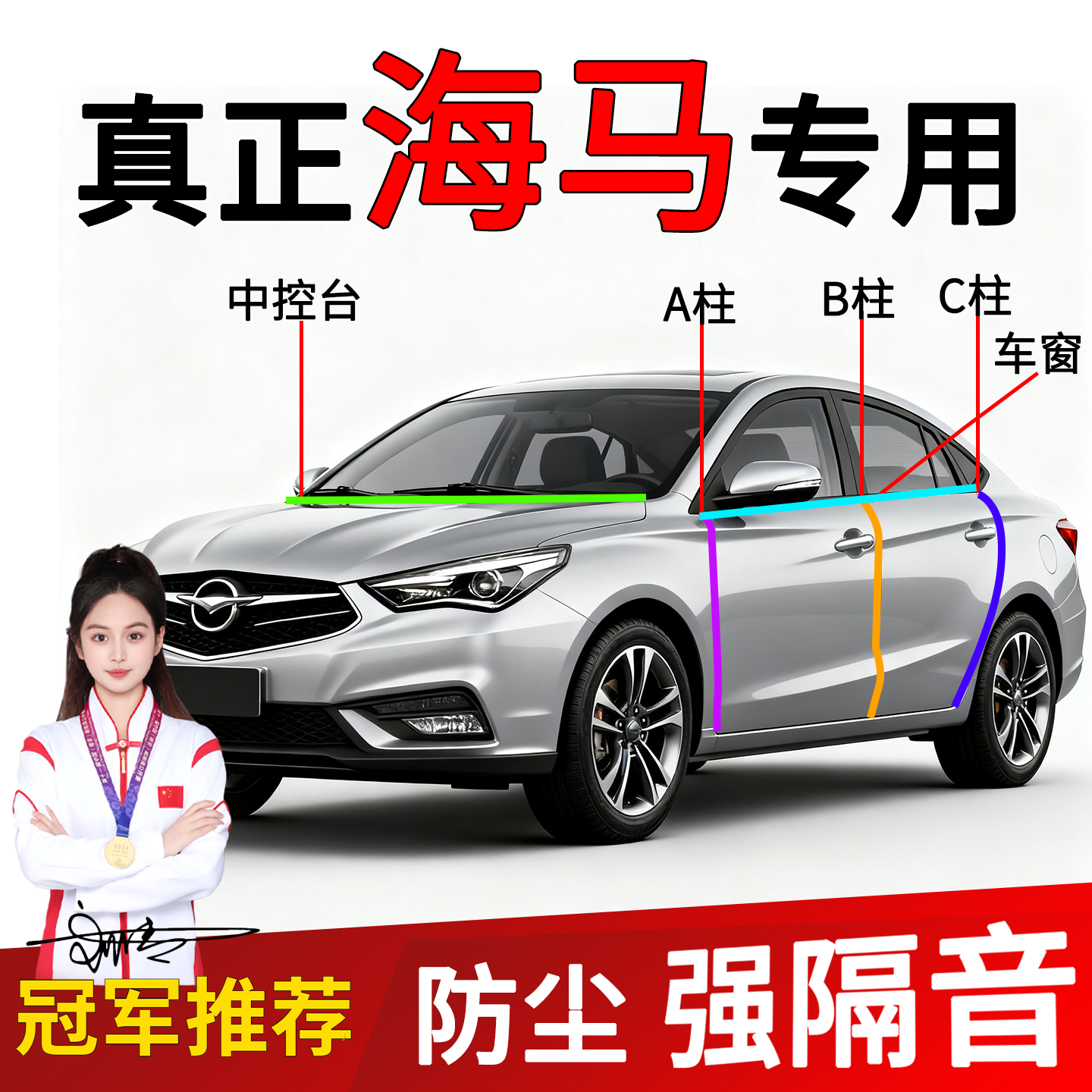 海马普力马中控台密封隔音条