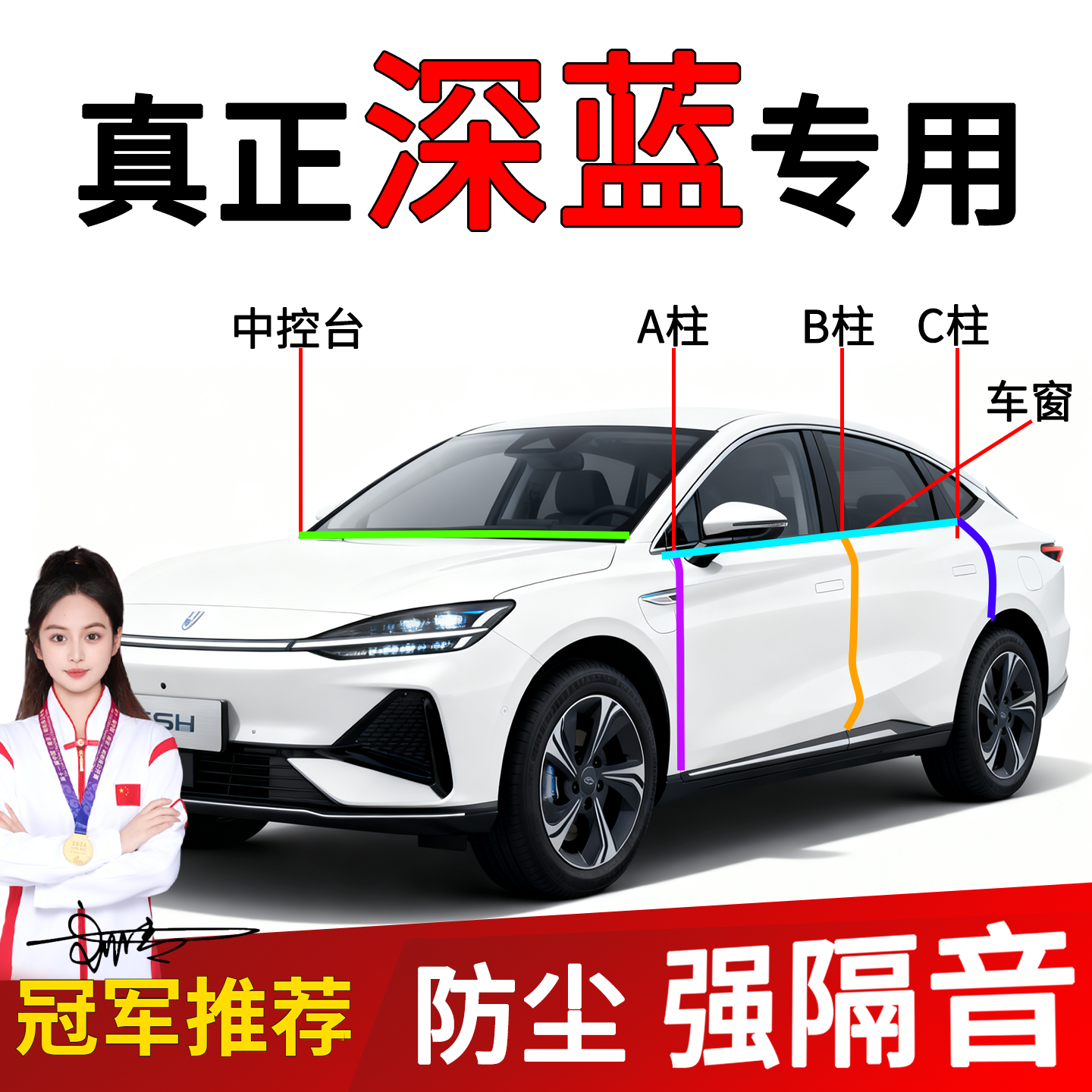 深蓝车门B柱密封条隔音防撞