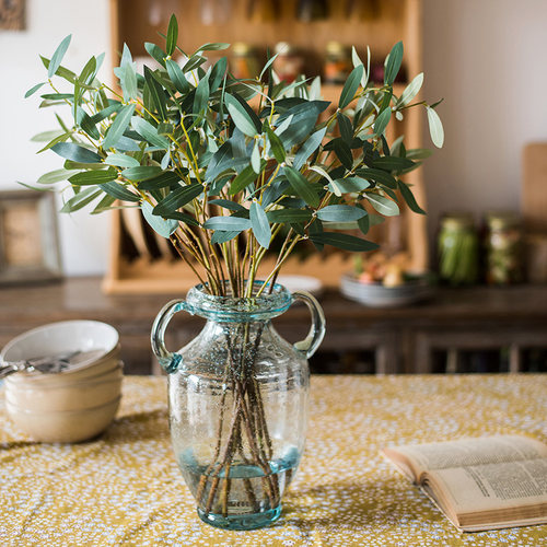 掬涵小叶橄榄枝仿真花绿植寓意