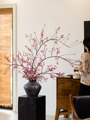 掬涵中式彷真花山归来枝条假花果实藤蔓室内客厅桌面插花装饰摆件