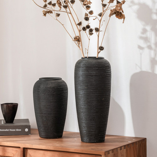 侘寂风景德镇高温陶瓷花瓶