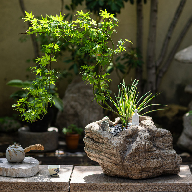 掬涵中式复古仿石雕花盆园林别墅花钵造景透气花器庭院摆件装饰品,鲜花速递/花卉仿真/绿植园艺,花盆,淘宝优惠券,粉丝福利购,淘宝优惠卷
