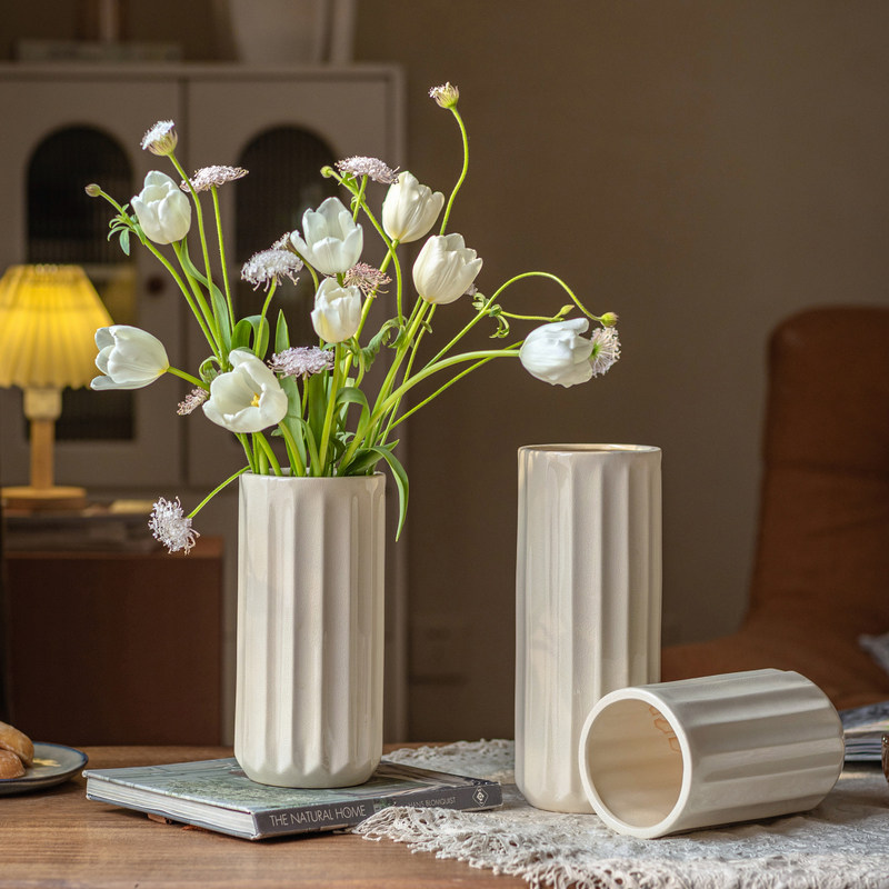 【掬涵】北欧简约陶瓷花瓶客厅鲜花摆件轻奢高级装饰家居餐桌插花,家居饰品,花瓶,淘宝优惠券,粉丝福利购,淘宝优惠卷