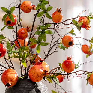 富贵红石榴仿真花果实树枝客厅摆设年宵花艺假花摆件绿植干花装饰