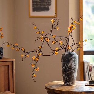 仿真花高级感逼真南蛇藤假花摆设发财果干花客厅装饰仿生花艺摆件