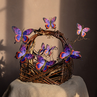 掬涵柳编手提篮手工藤编水果篮蔬菜鸡蛋蓝竹编竹篮厨房收纳筐装饰