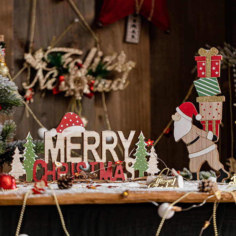 木制MerryChristmas圣诞装饰立牌