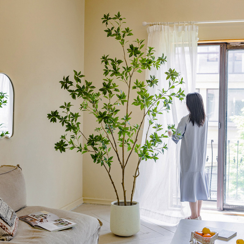 掬涵仿真马醉木盆栽仿真绿植造景高端轻奢客厅装饰大型假树仿真树,家居饰品,仿真植物盆景,淘宝优惠券,粉丝福利购,淘宝优惠卷