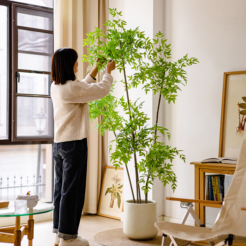 掬涵南天竹彷真绿色植物室内大型彷生植物客厅轻奢装饰假树盆景摆