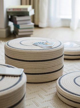 草编蒲团编织坐垫榻榻米地上蒲草跪坐墩打坐日式圆形铺垫小桌