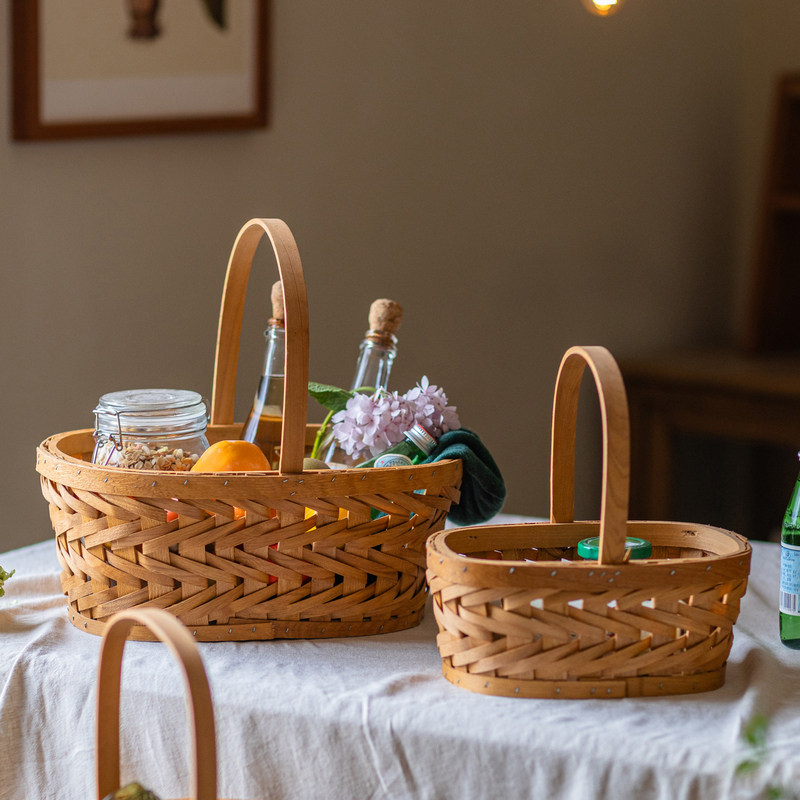 掬涵藤编草编收纳筐手提花篮鸡蛋收纳简约田园风创意插花储物果篮,家居饰品,花篮,淘宝优惠券,粉丝福利购,淘宝优惠卷