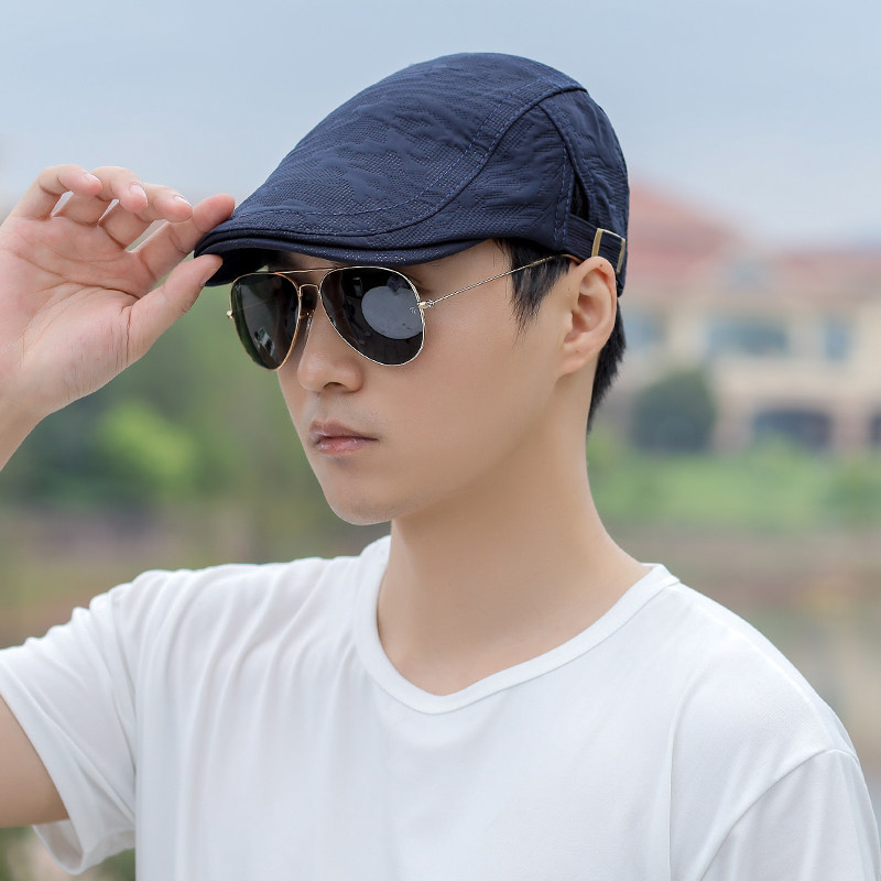 帽子男士夏季新款前进帽户外休闲防晒鸭舌贝雷帽薄透气速干太阳帽