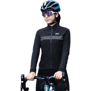 兰帕达秋冬新款防风防水抓绒保暖骑行服外套女加绒自行车长袖衣服