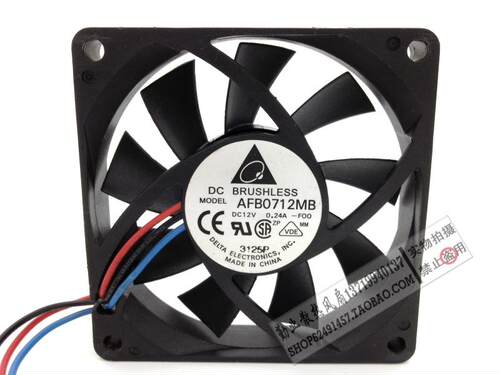 Delta/台达 7015 7cm/厘米 12V 0.24A 双滚珠散热风扇 AFB0712MB