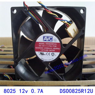 液压风扇 8CM 4线PWM温控 DS08025R12U 0.70A AVC P158 8025