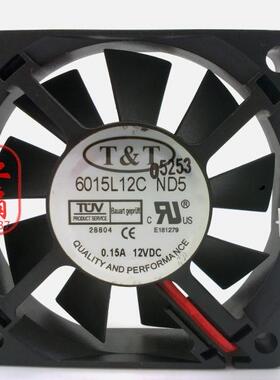 台湾T&T 6015 6CM 6CM CUP风扇 服务器 12V 0.15A 6015L12C