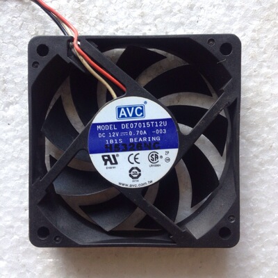 原装台湾AVC 7CM 7015 12V 0.70A滚珠轴承散热风扇DE07015T12U