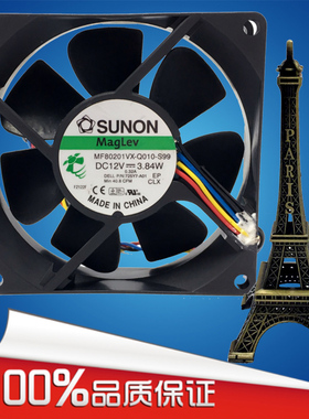 SUNON MF80201VX-Q010-S99 8020 12V 3.84W 4线8厘米PWM戴尔风扇
