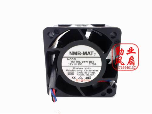 日本美培亚NMB 1611RL-04W-B86 4028 12V 4线测速服务器风扇