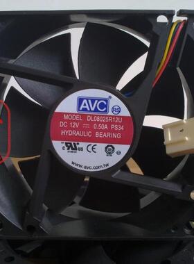AVC 8025 12V 0.50A DL08025R12U 4针/线 CPU机箱PWM调速散热风扇