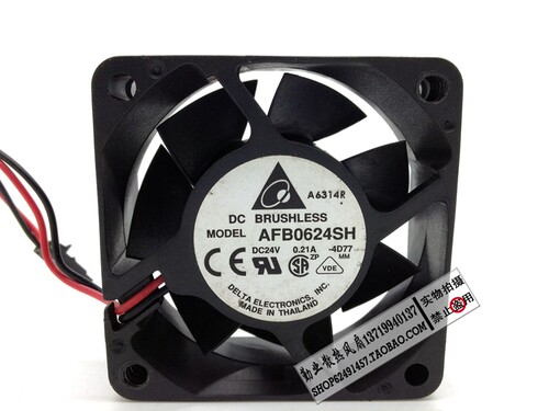 Delta/台达6CM6厘米变频器风扇 6025 24V 0.21A AFB0624SH 双滚珠