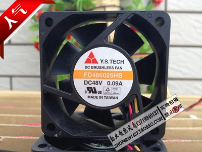 全新元山 Y.S.TECH FD486025HB 6025 6CM 0.09A 48V 三线 风扇