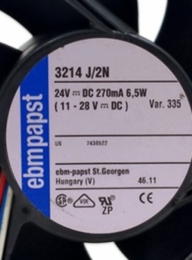 德国ebmpapst 3214J/2H3F/39HU/2N/JM/JN/JH 24V高端设备风扇9CM