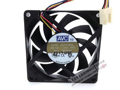 AVC cpu风扇 7厘米散热器风扇 7cm台式机电脑风扇 DE07015T12U  