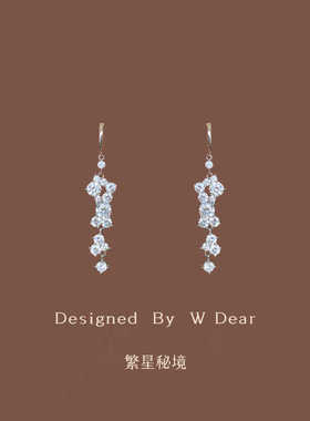 「繁星秘境」超仙锆石耳环女小众设计感高级轻奢气质长款流苏耳饰