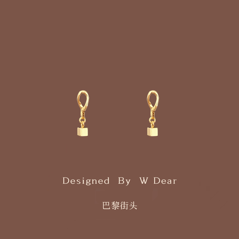 简约小方块硅胶耳夹女无耳洞