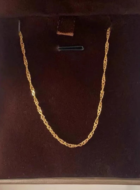 钛钢项链 细款简约气质水波纹项链女精致麻花扭纹时尚锁骨素链