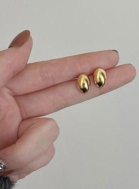 钛钢耳饰 百搭极简风豆豆耳钉女高级感小众个性耳环不褪色配饰
