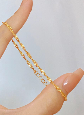 钛钢手链 高级感水波纹手链女波浪素链简约手饰轻奢不掉色配饰品