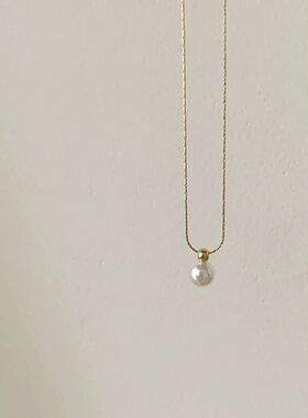 钛钢项链 十三行韩国老板娘同款珠珠项链女小众ins简约气质锁骨链