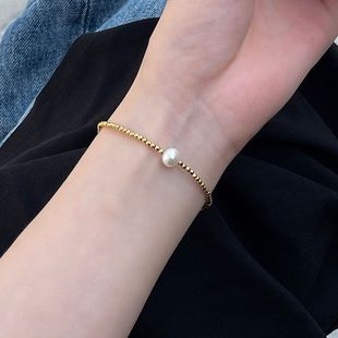 钛钢手链 爆闪蹦迪珠手链女细款精致叠戴高级感手串不掉色饰品