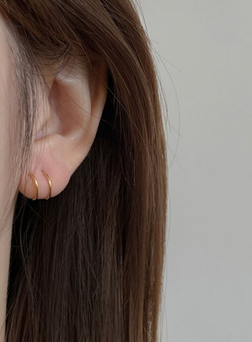 钛钢耳饰 精致养耳洞耳钉女睡觉免摘极细耳环不掉色气质小耳圈