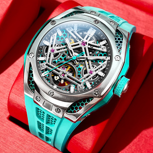瑞士男士 机械表镂空格拉图全自动大表盘夜光手表男表防水潮流6008
