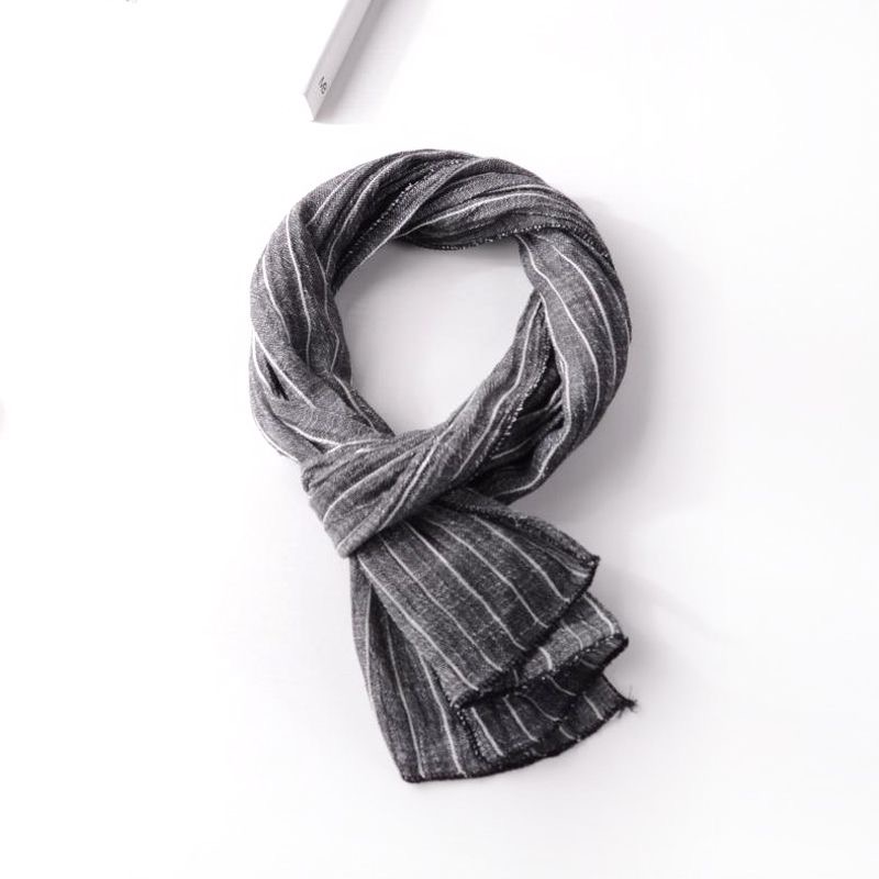 夏季条纹小尺寸男士围巾