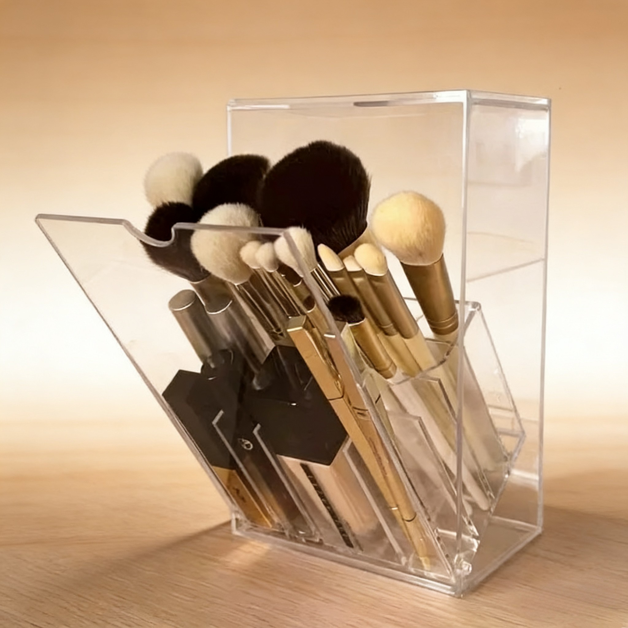 化妆刷收纳筒 化妆刷收纳盒防尘大容量 分格亚克力化妆刷架,收纳整理,化妆箱/盒,淘宝优惠券,粉丝福利购,淘宝优惠卷