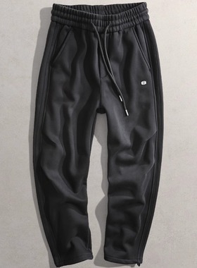 2025秋冬新裤子CG男装松紧宽松直板长裤36328加绒加厚直筒休闲裤