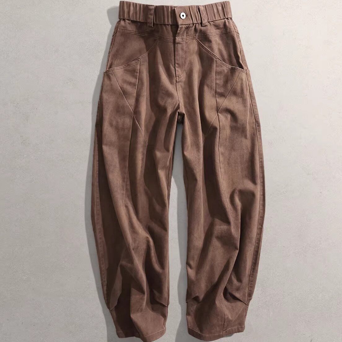 2026春新裤子MR男装韩版松弛感慵懒休闲长裤58518宽松阔版弯刀裤