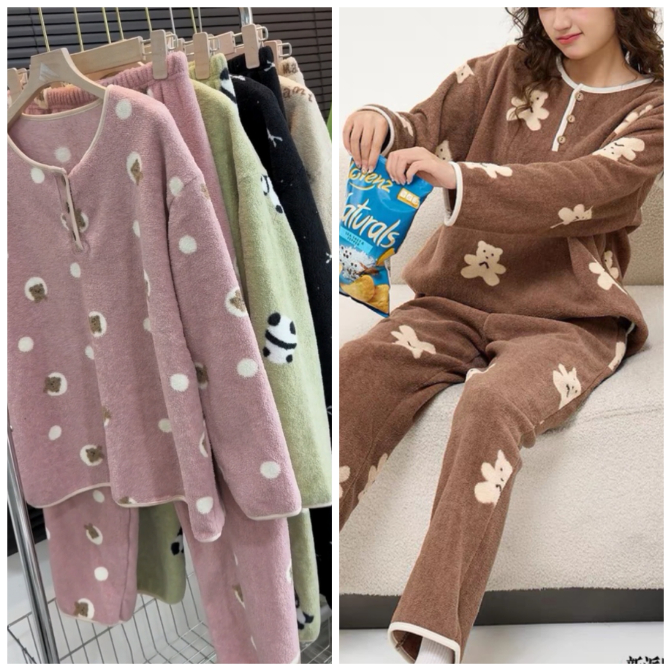 2024秋冬新款大码云舒绒加厚保暖休闲家居服套装加肥舒适柔软睡衣