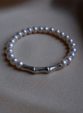 游七月女天然珍珠S925银简约