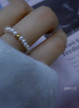 纯天然淡水珍珠复古风戒指
