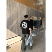 休闲宽松半袖 PLTH 潮牌街头重磅255g纯棉原创立体金属标印花短袖